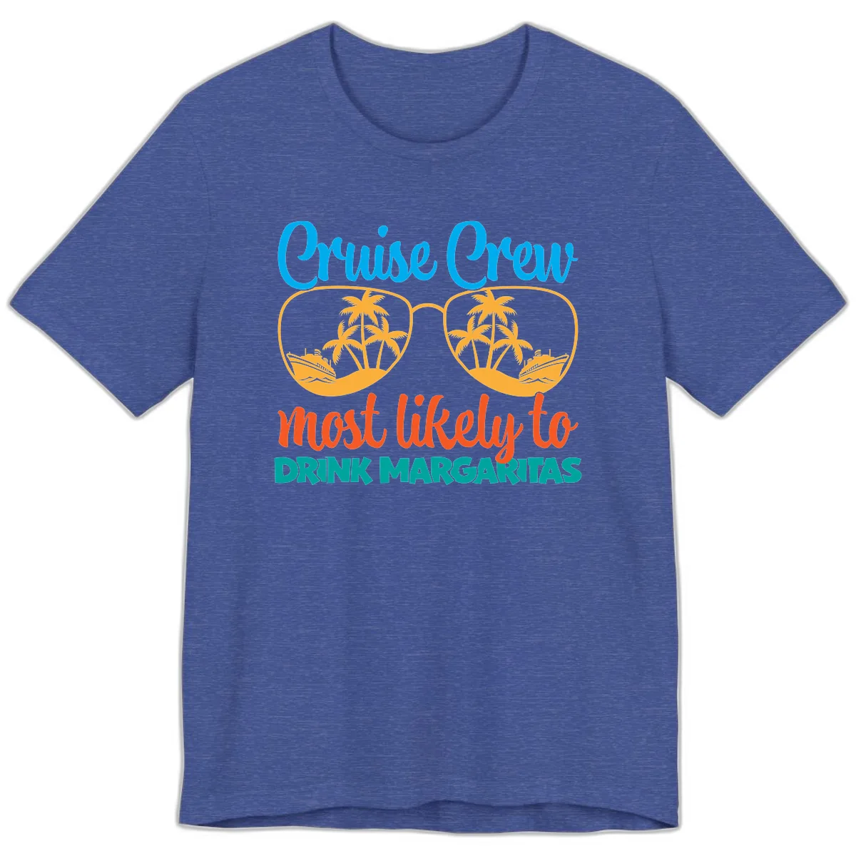 Cruise Crew Most Likely To Drink Margaritas Premium T-Shirt in Heather True Royal
