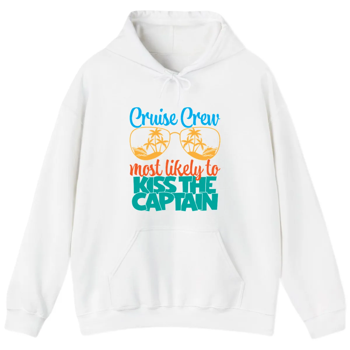 Cruise Crew Most Likely To Kiss The Captain Hoodie in White