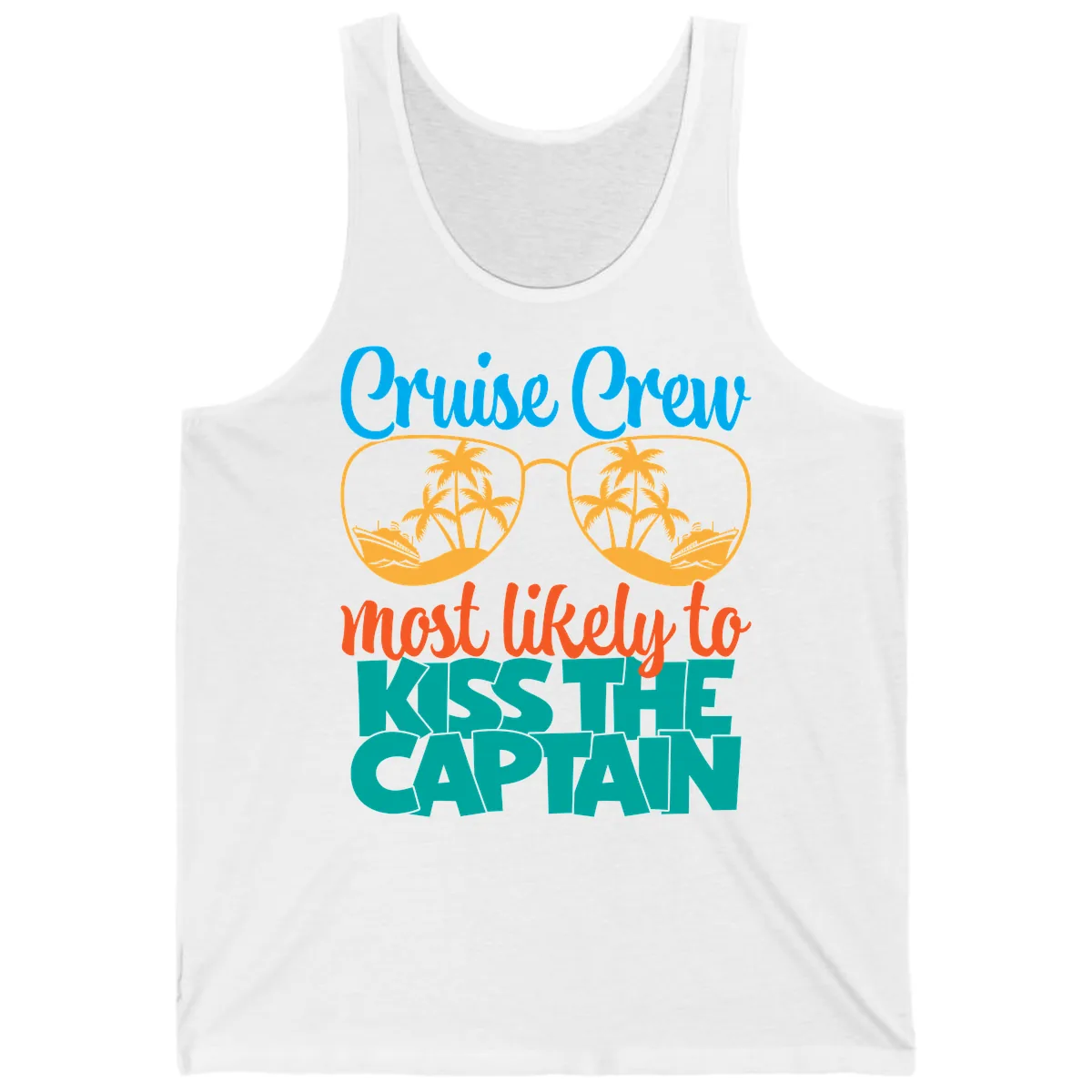 Cruise Crew Most Likely To Kiss The Captain Tank in White