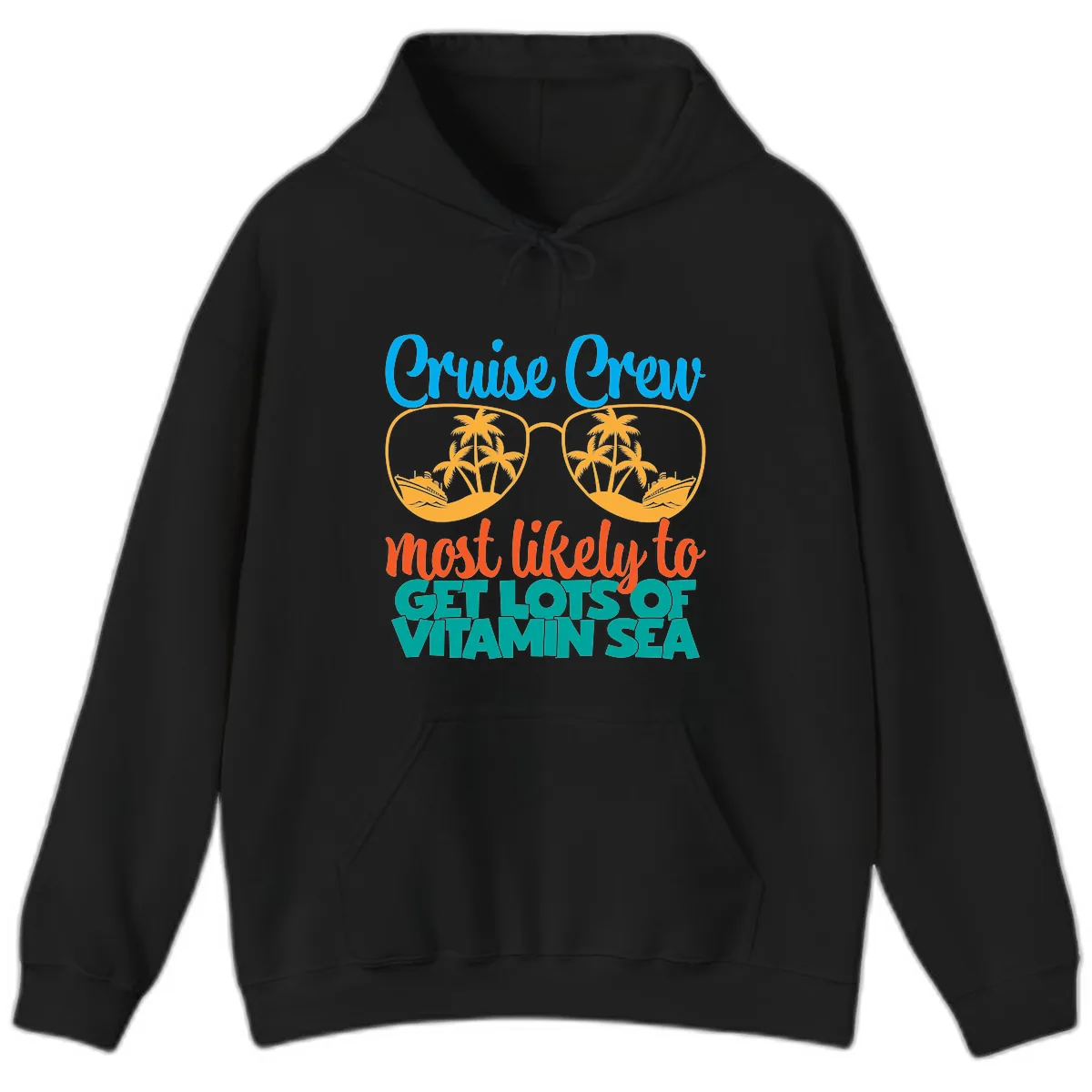 Cruise Crew Most Likely To Get Lost At Sea Hoodie in Black