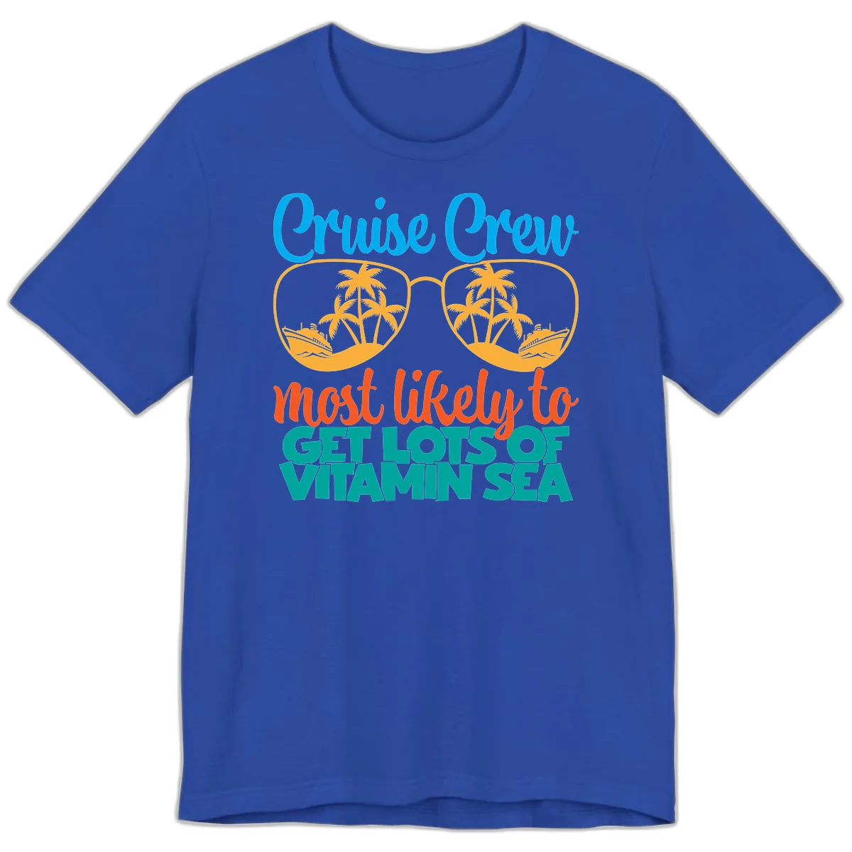 Cruise Crew Most Likely To Get Lost At Sea Premium T-Shirt in True Royal
