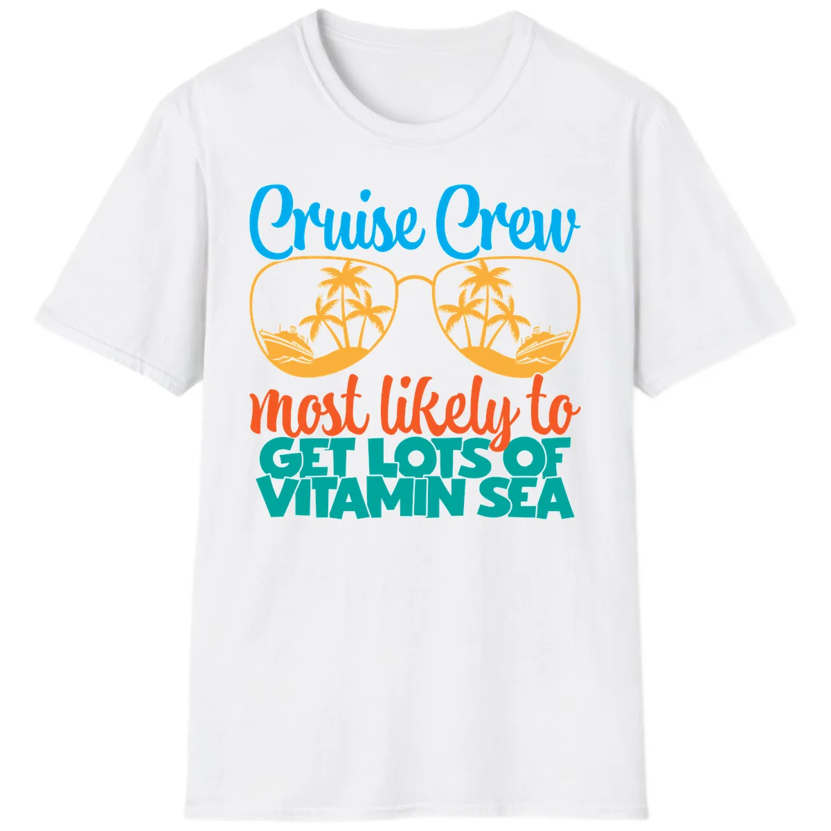 Cruise Crew Most Likely To Get Lost At Sea T-Shirt in White