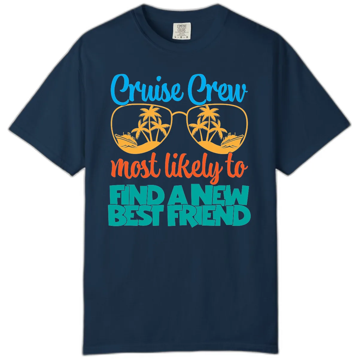 Cruise Crew Most Likely to Find a New Best Friend Comfort Color in True Navy