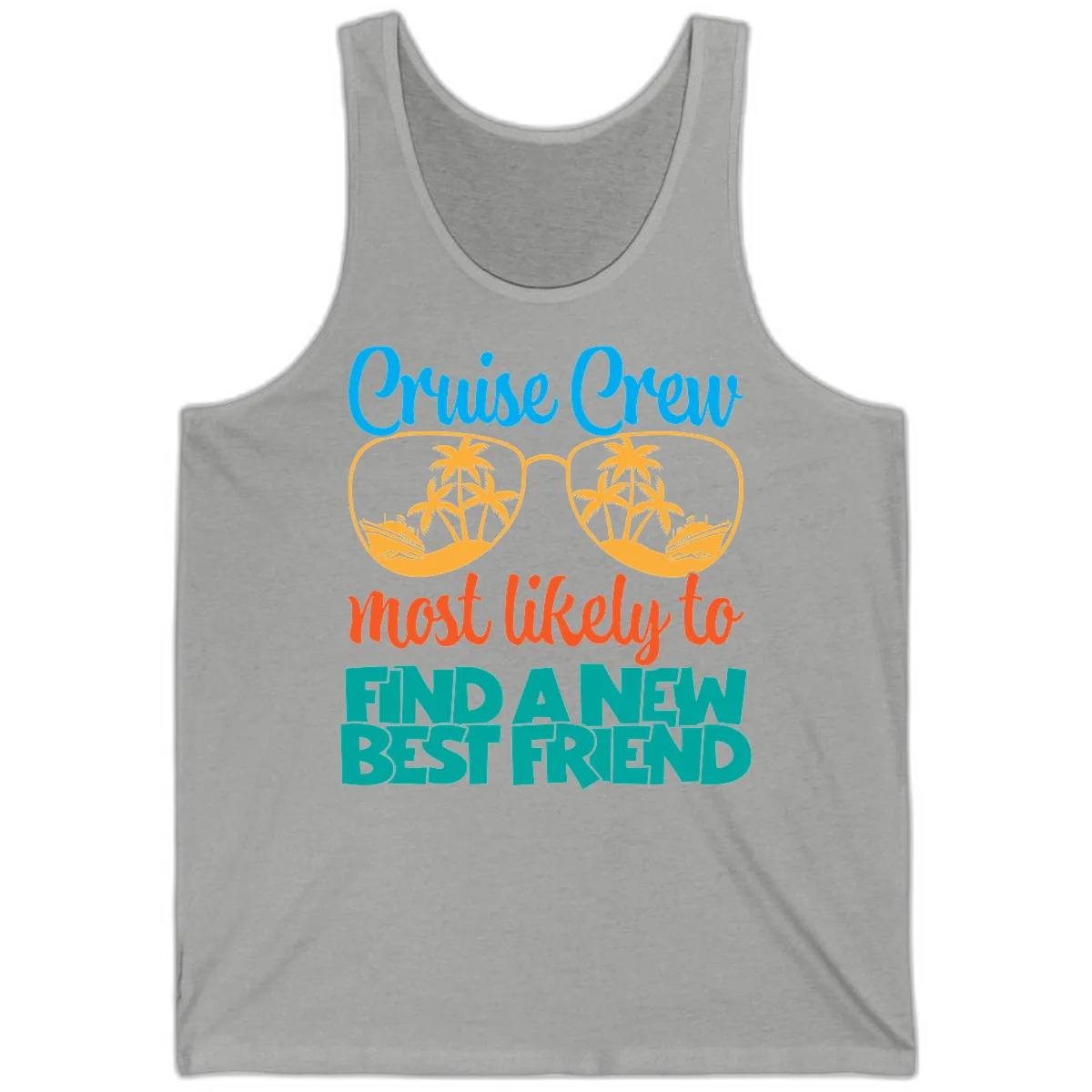 Cruise Crew Most Likely to Find a New Best Friend Tank in Athletic Heather