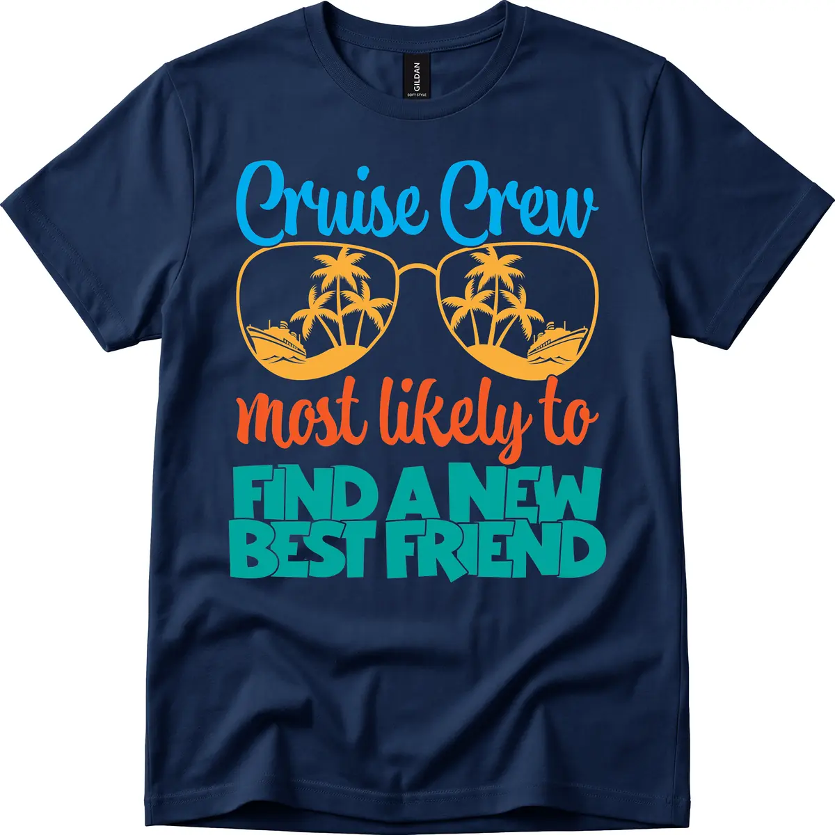 Cruise Crew Most Likely to Find a New Best Friend T-Shirt in Navy