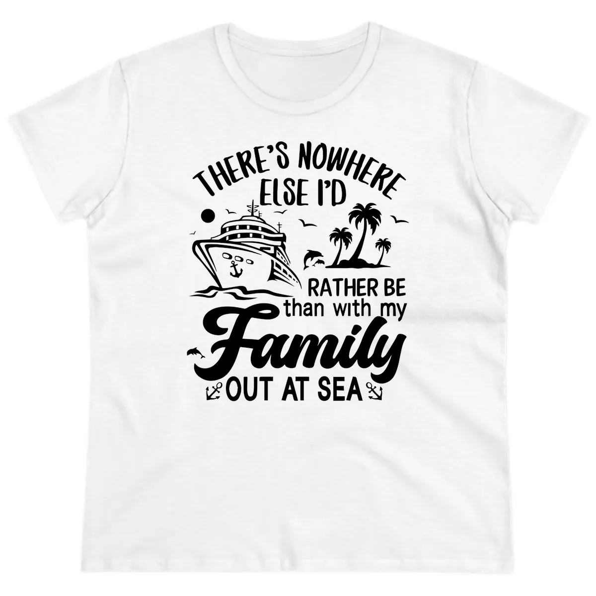 Rather Be Out At Sea Ladies Tee in White
