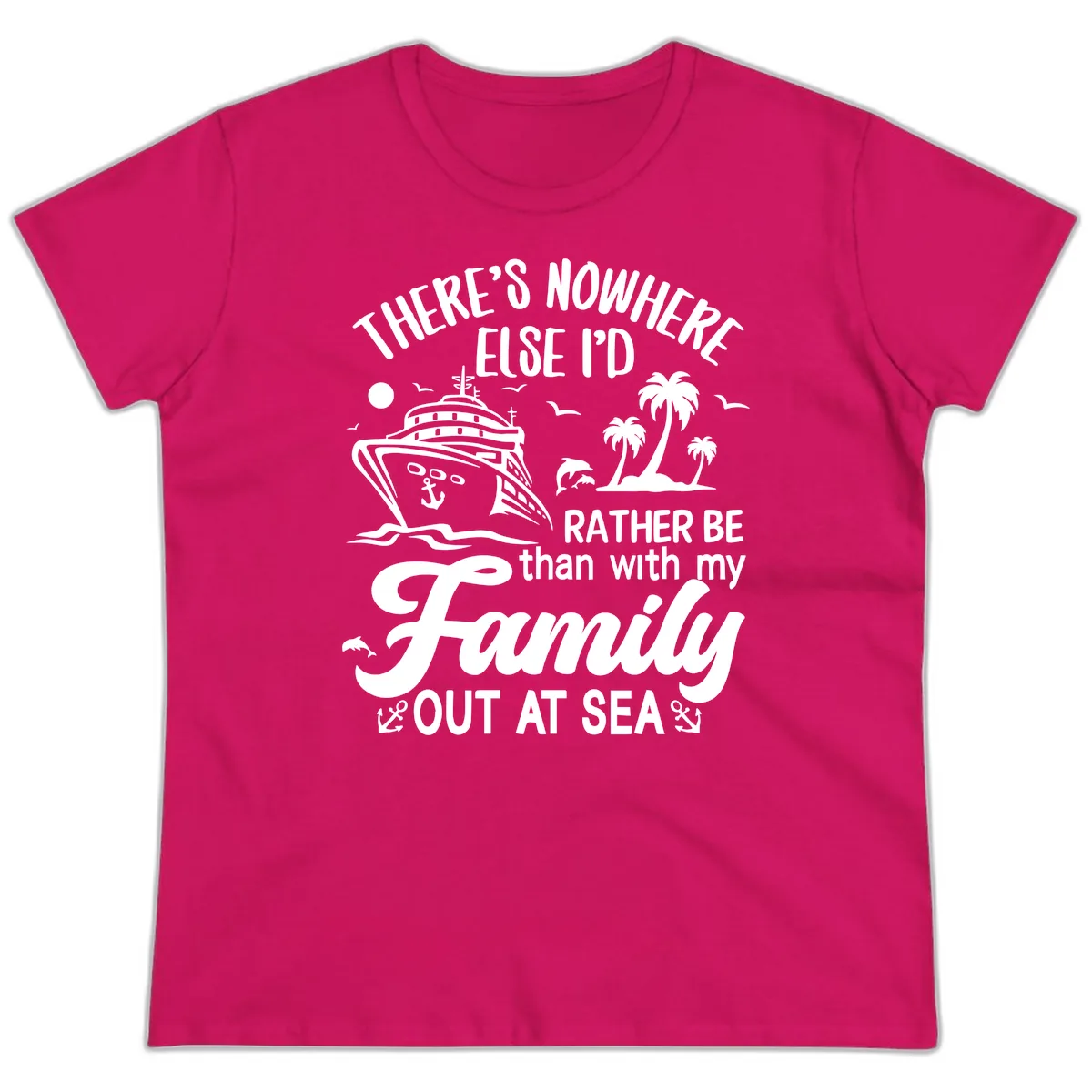 Rather Be Out At Sea Ladies Tee in Heliconia