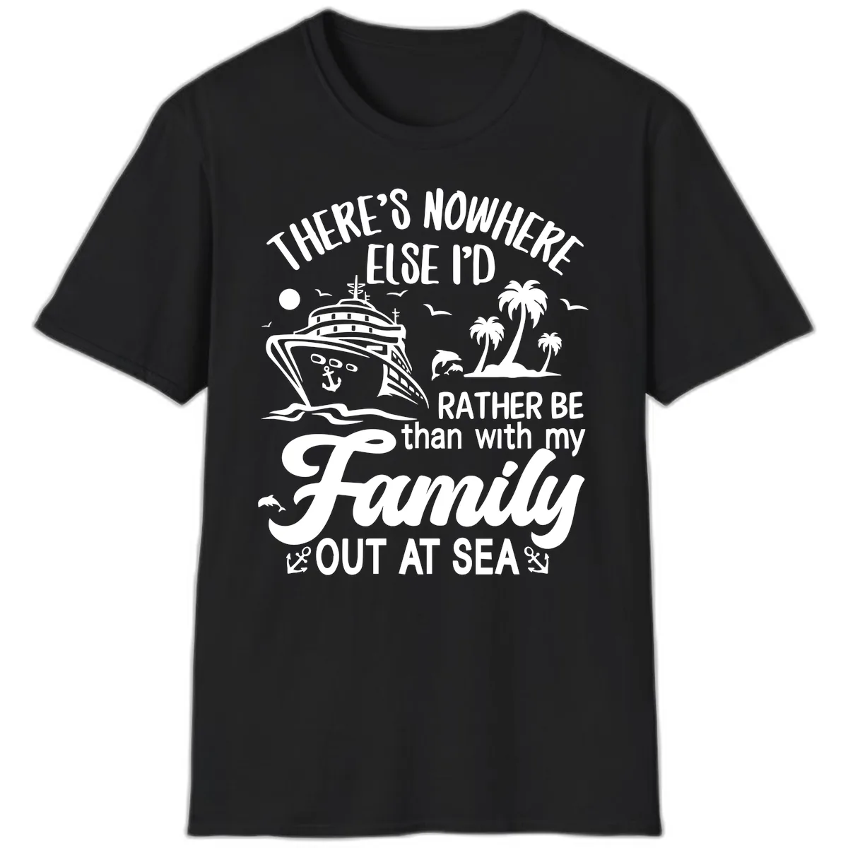 Rather Be Out At Sea T-Shirt in Black