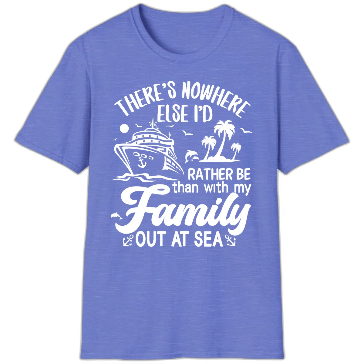 Rather Be Out At Sea T-Shirt in Heather Royal
