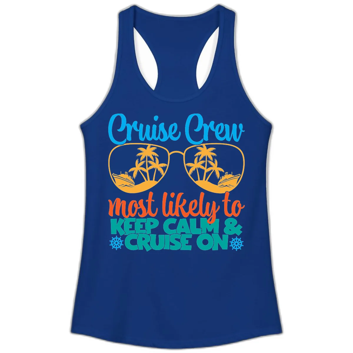 Cruise Crew Most Likely To Keep Calm Ladies Tank in Solid Royal