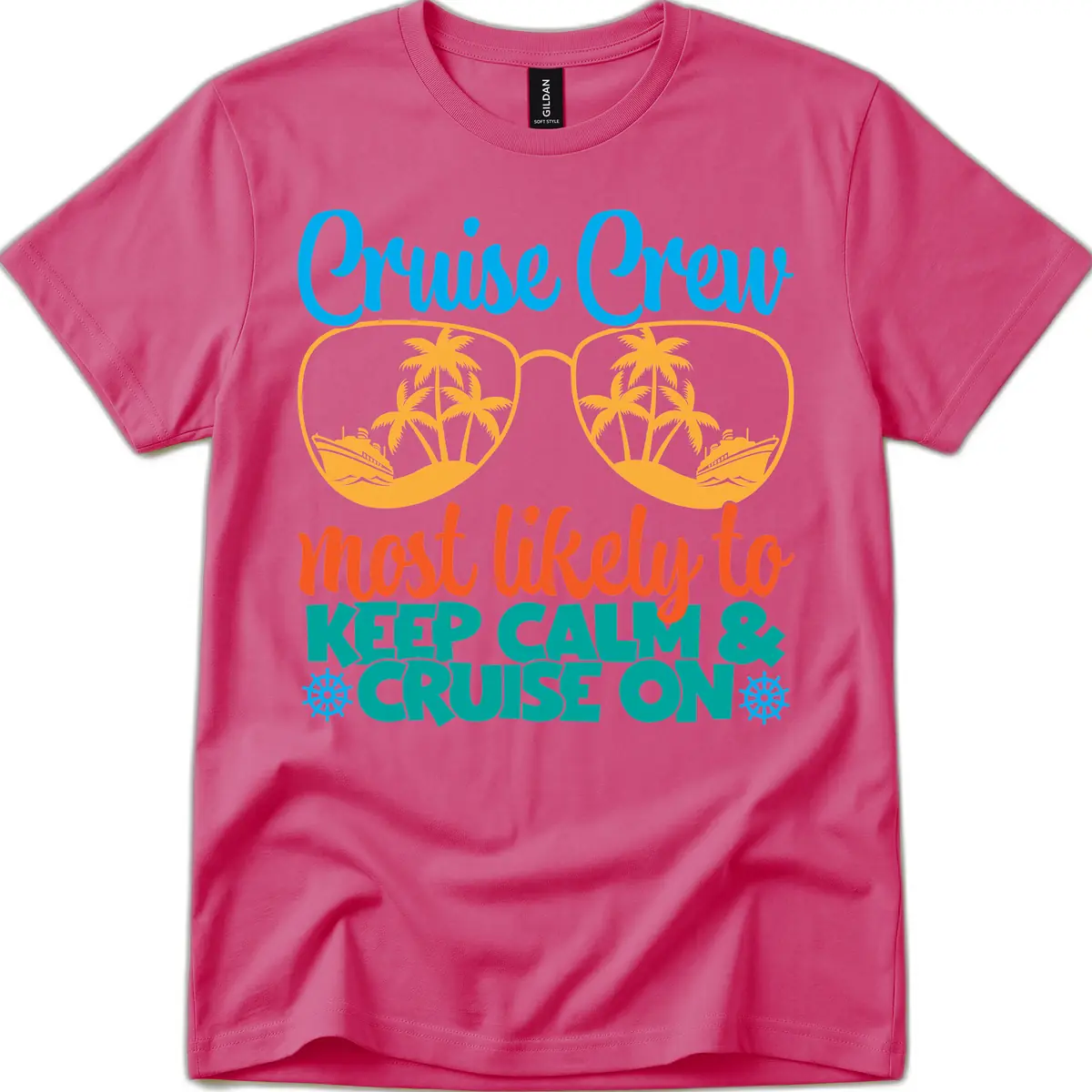 Cruise Crew Most Likely To Keep Calm T-Shirt in Heliconia