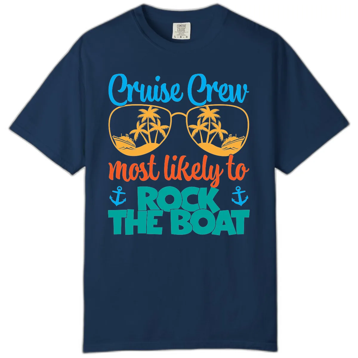 Cruise Crew Most Likely To Rock The Boat Comfort Color in Navy