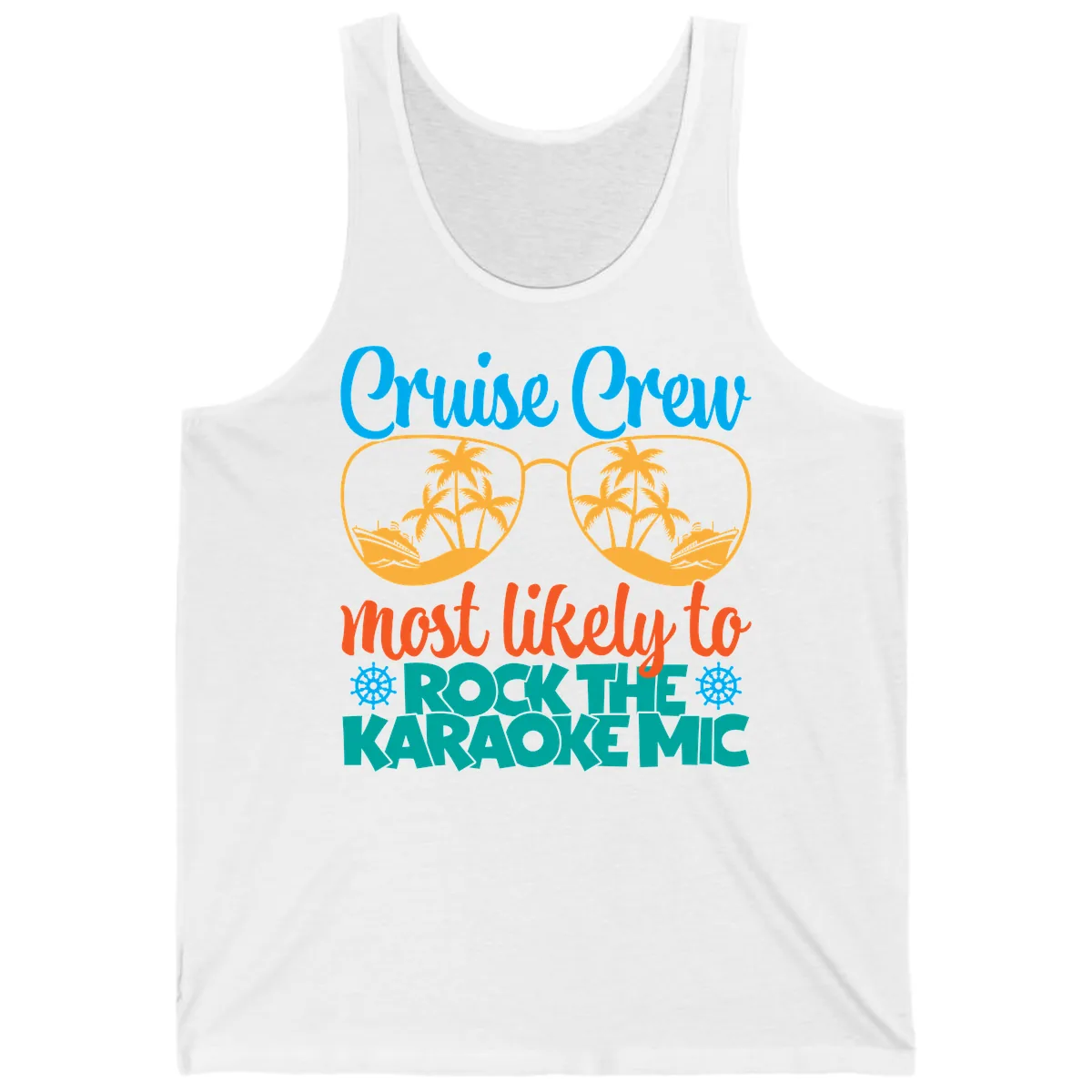 Cruise Crew Most Likely To Rock The Karaoke Mic Tank in White
