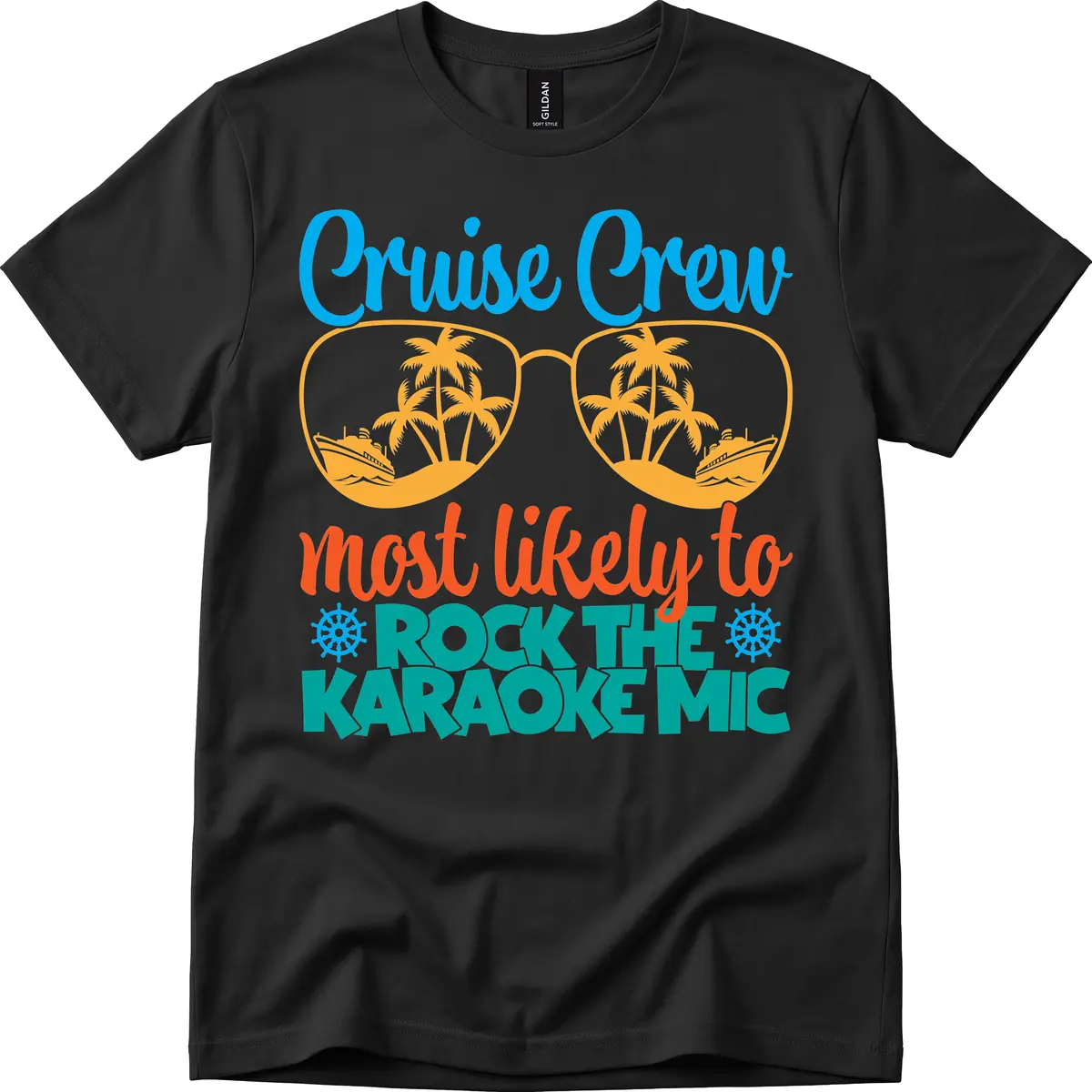 Cruise Crew Most Likely To Rock The Karaoke Mic T-Shirt in Black