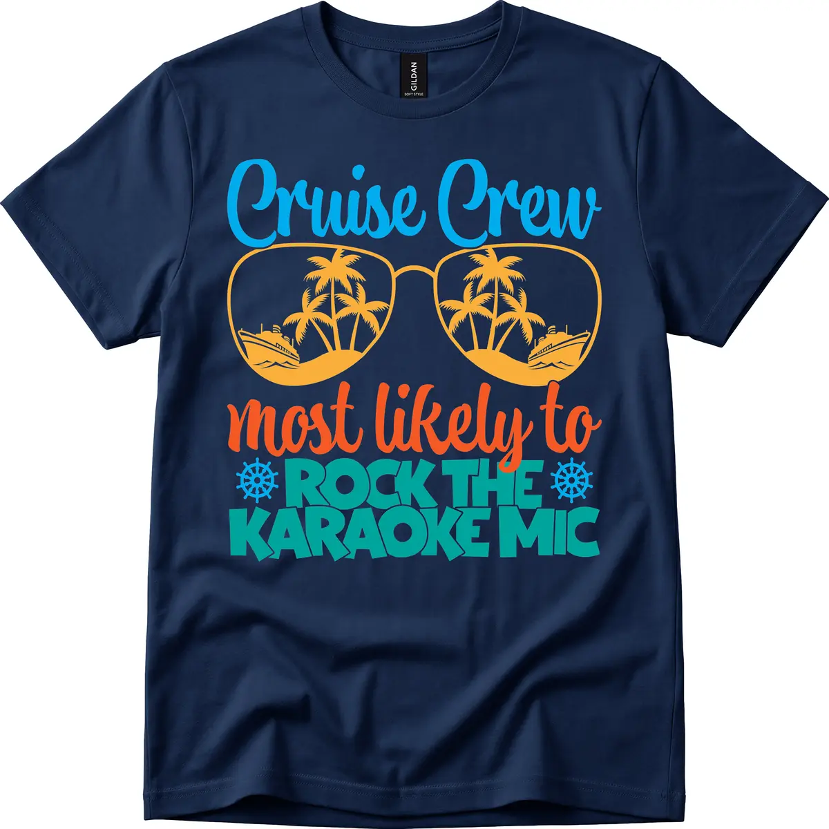 Cruise Crew Most Likely To Rock The Karaoke Mic T-Shirt in Navy