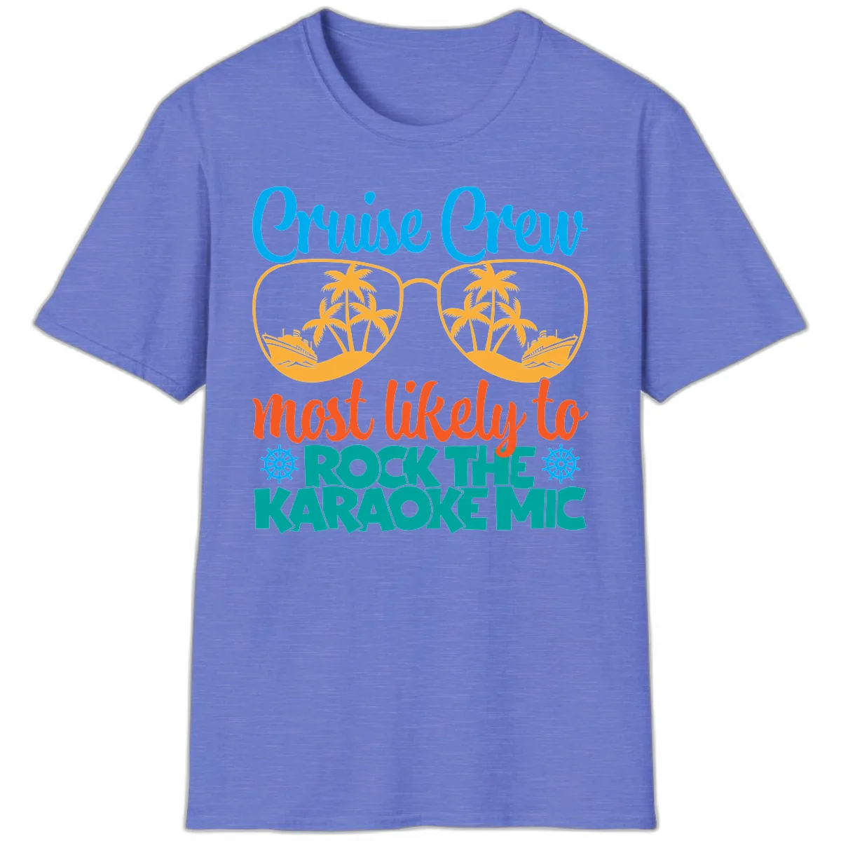 Cruise Crew Most Likely To Rock The Karaoke Mic T-Shirt in Heather Royal