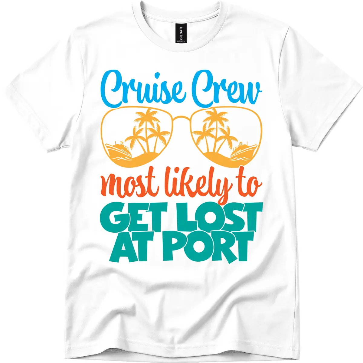 Cruise Crew Most Likely To Get Lost At Port T-Shirt in White