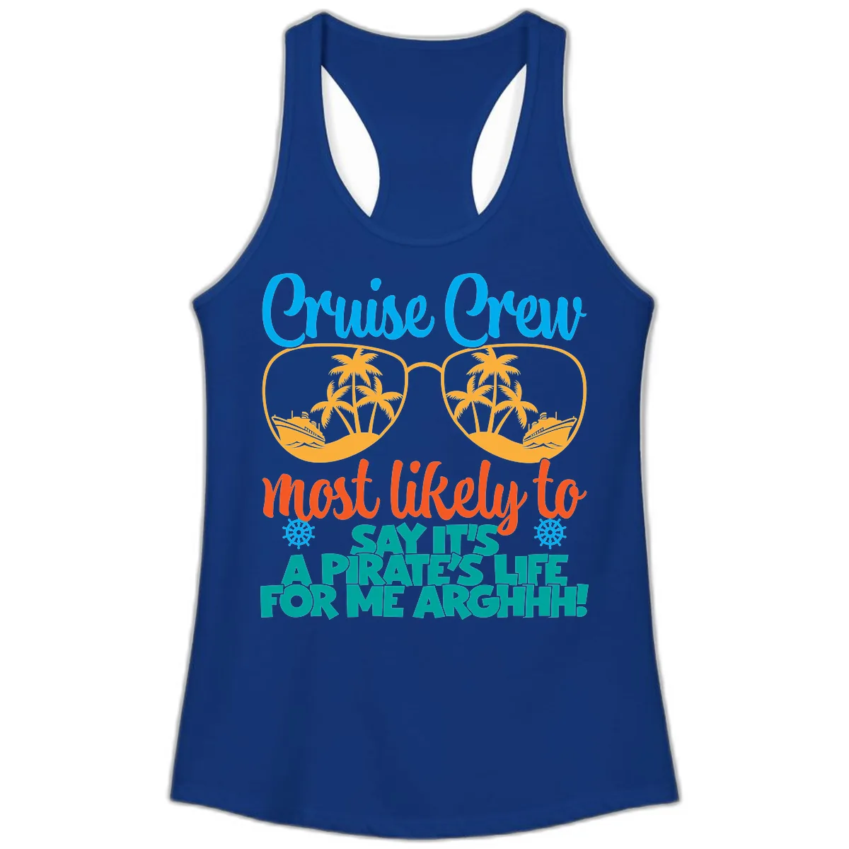 Cruise Crew Most Likely To Say Ahh Ladies Tank in Solid Royal