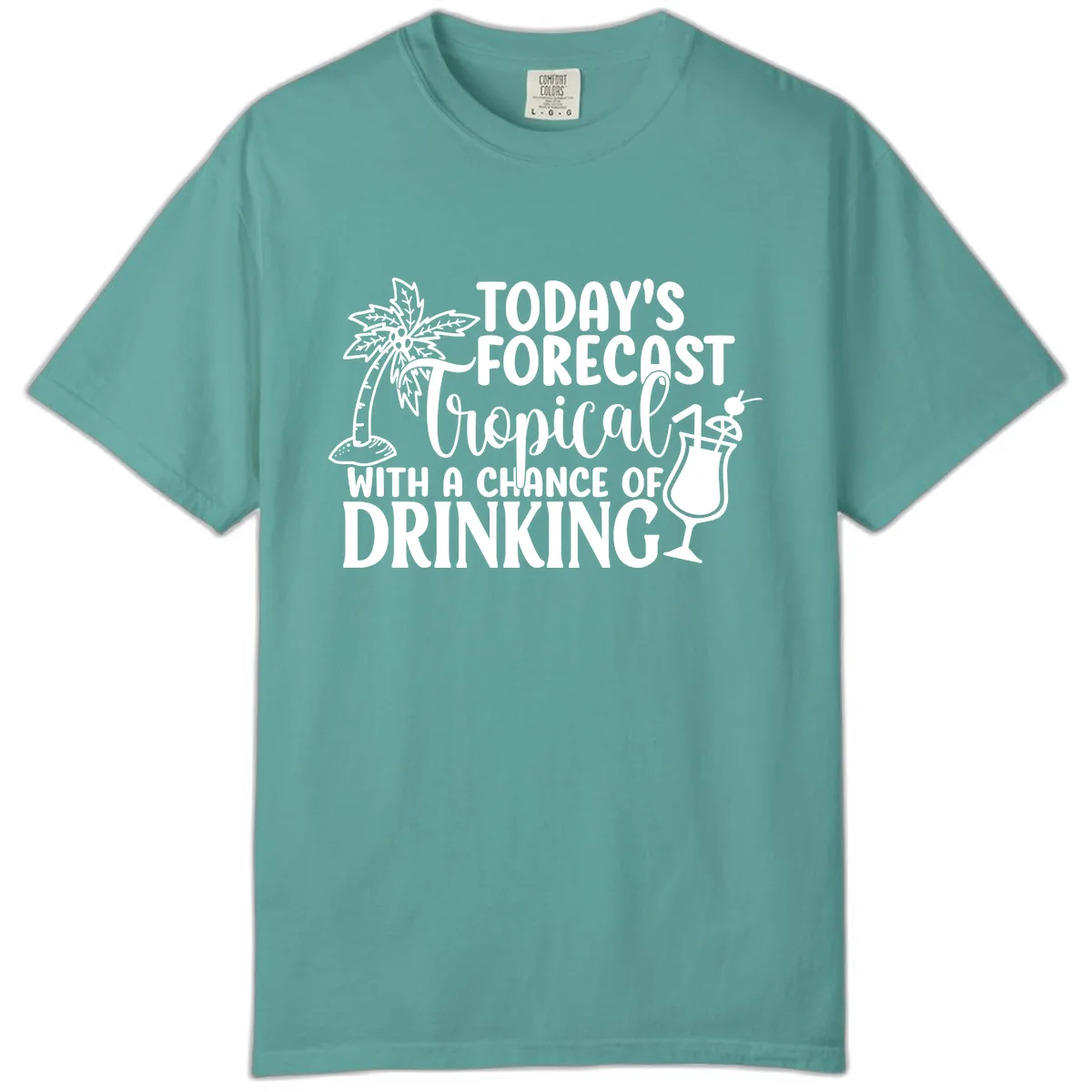 Tropical Forecast Drinking Comfort Color in Seafoam