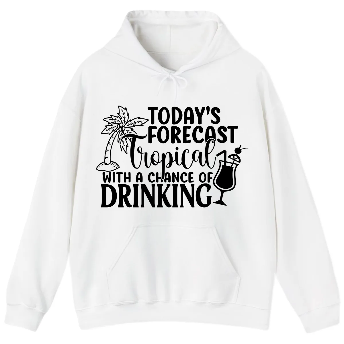 Tropical Forecast Drinking Hoodie in White