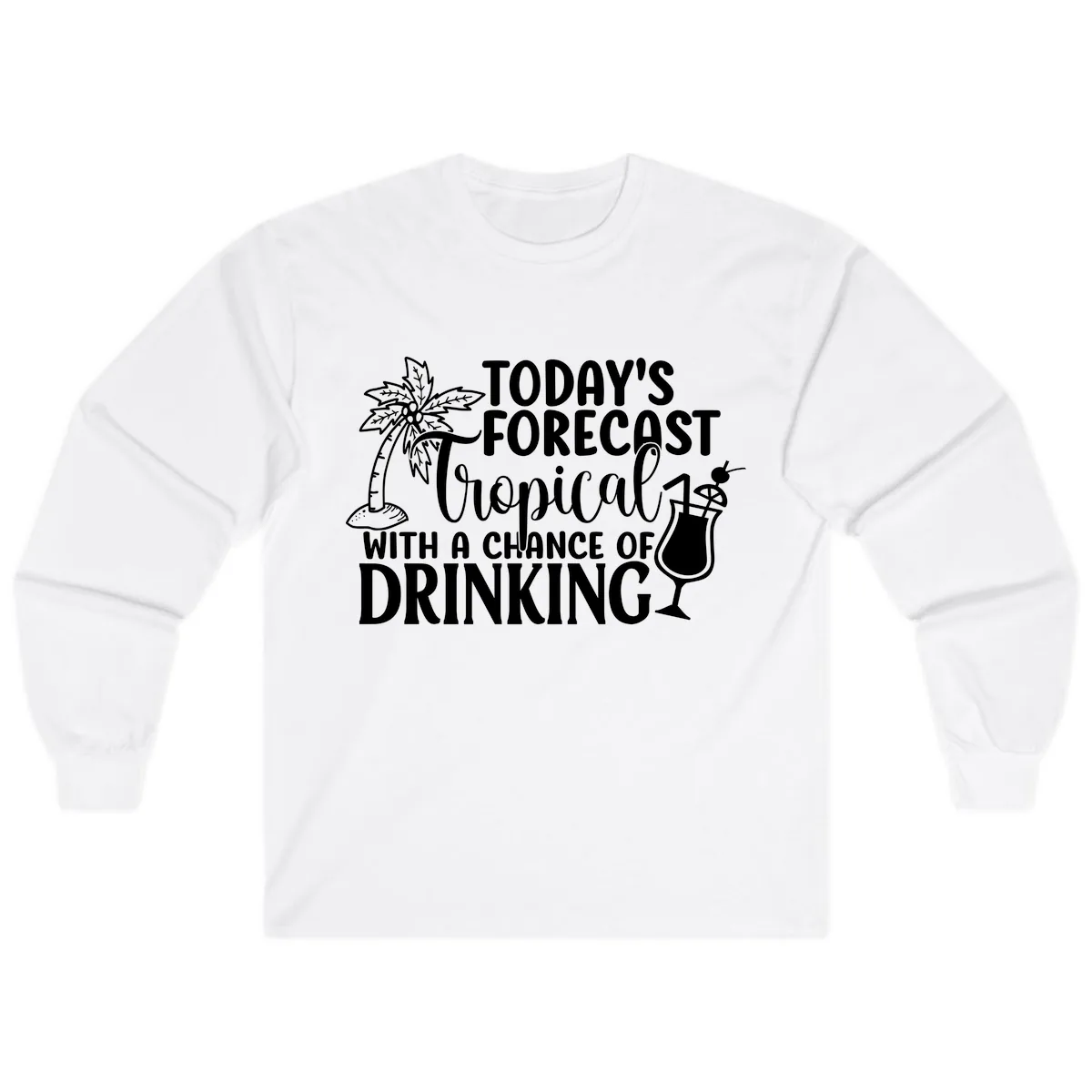 Tropical Forecast Drinking Long Sleeve in White