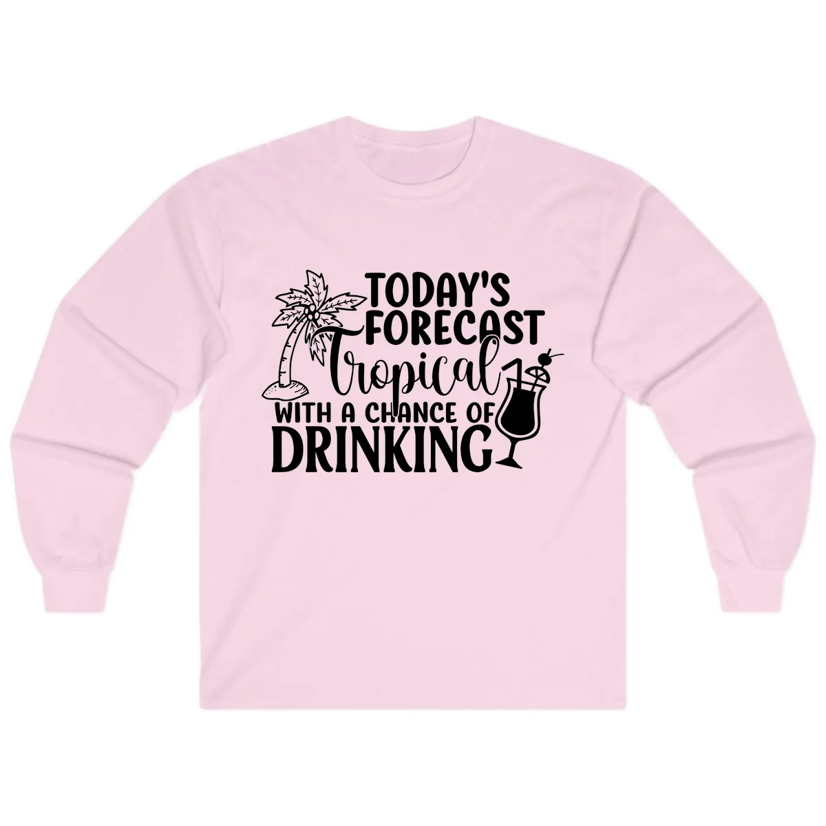 Tropical Forecast Drinking Long Sleeve in Light Pink