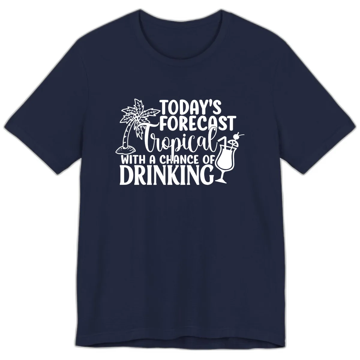 Tropical Forecast Drinking Premium T-Shirt in Navy