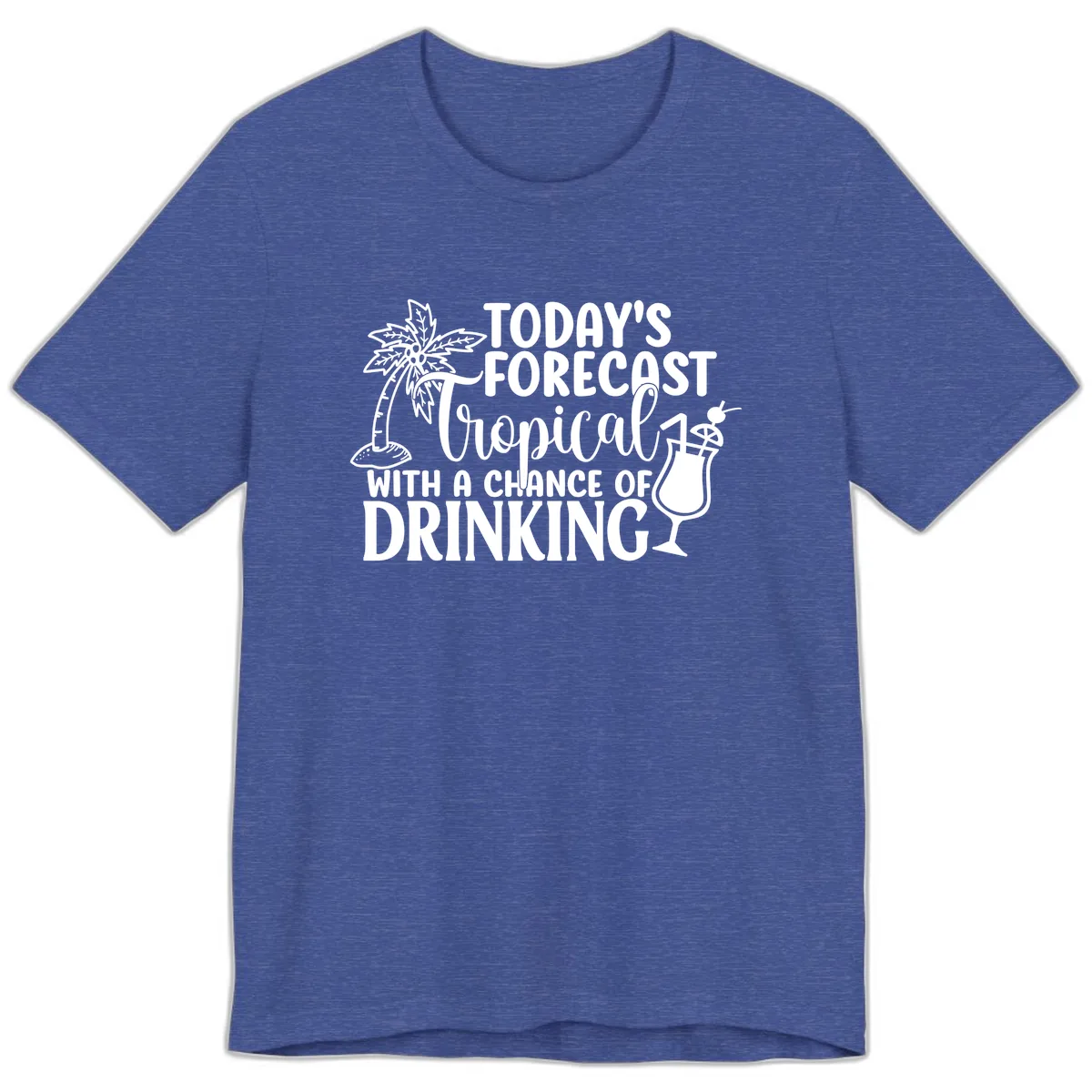 Tropical Forecast Drinking Premium T-Shirt in Heather True Royal