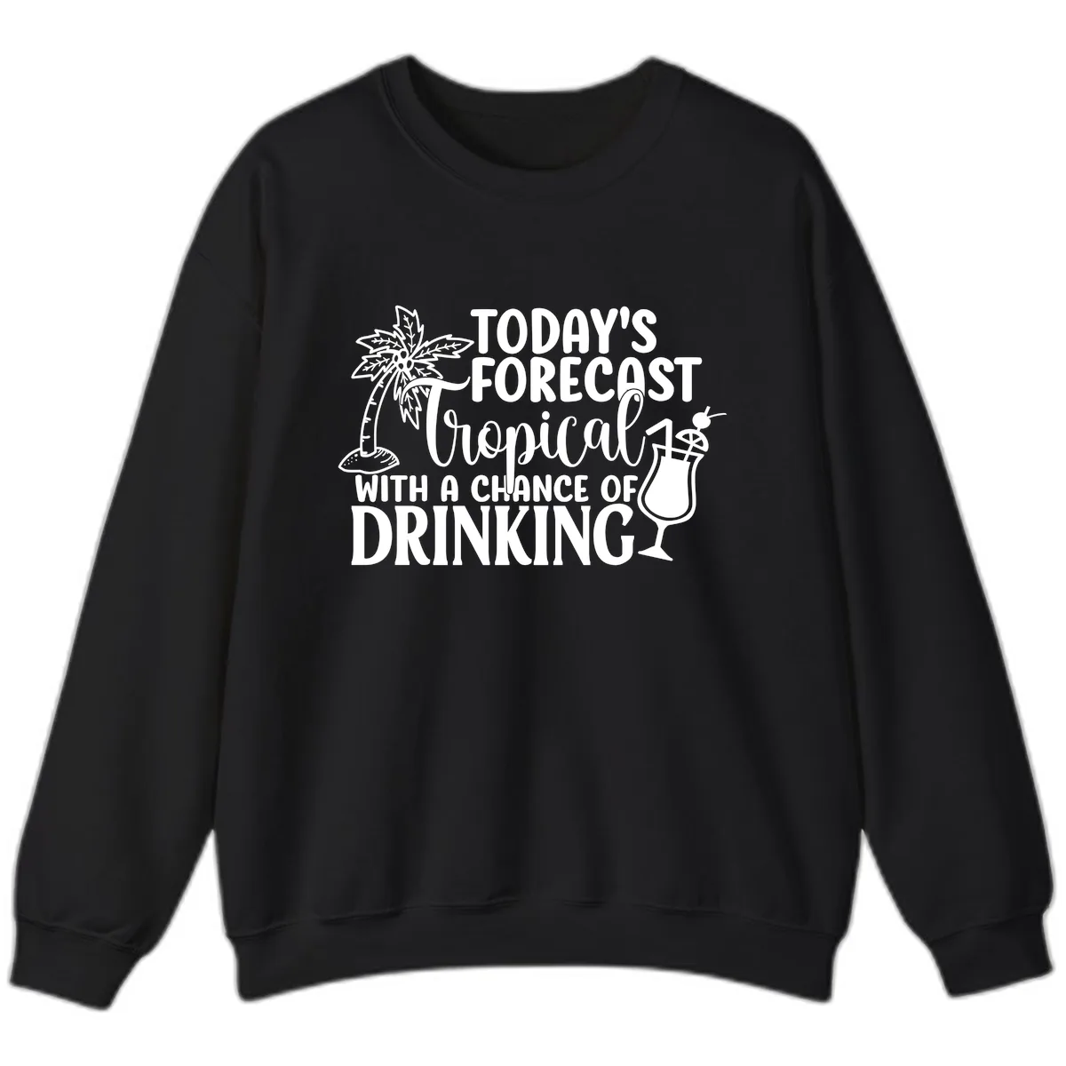 Tropical Forecast Drinking Sweatshirt in Black