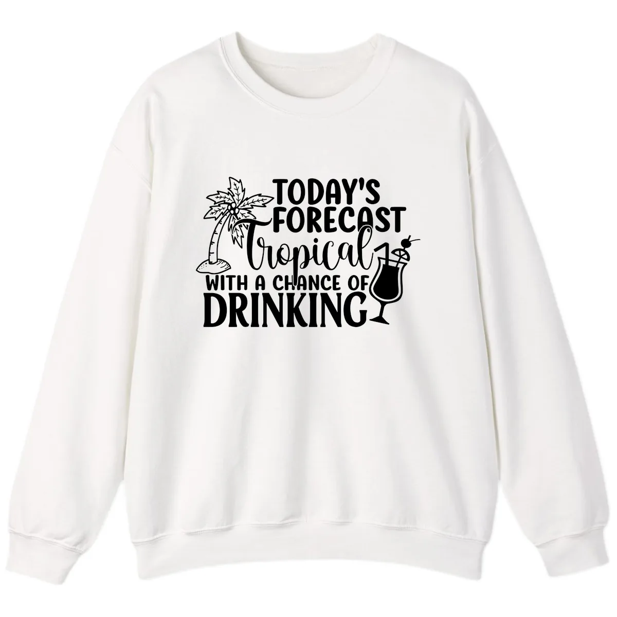 Tropical Forecast Drinking Sweatshirt in White