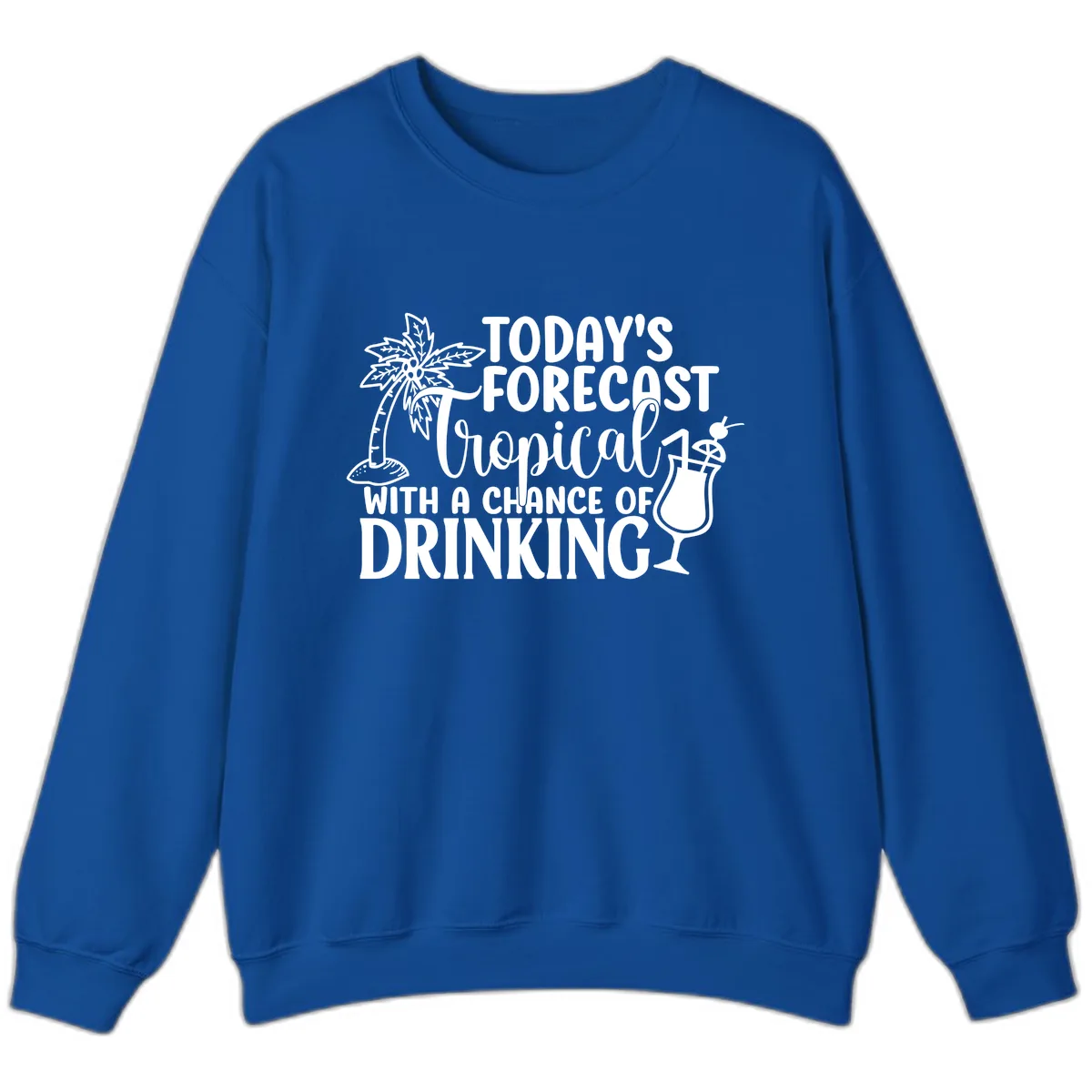 Tropical Forecast Drinking Sweatshirt in Royal
