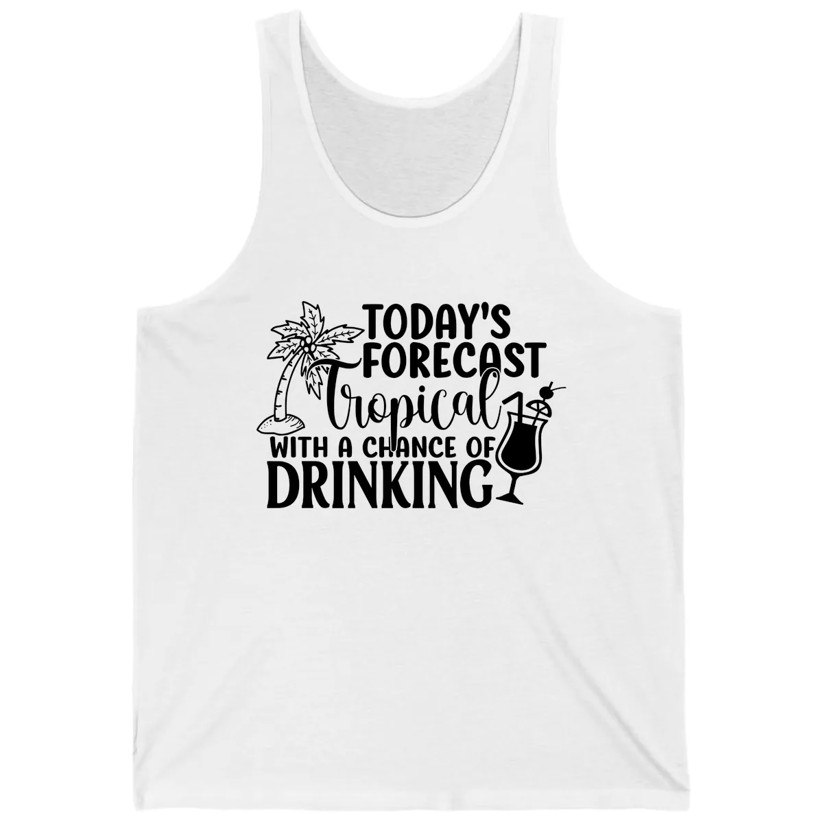 Tropical Forecast Drinking Tank in White