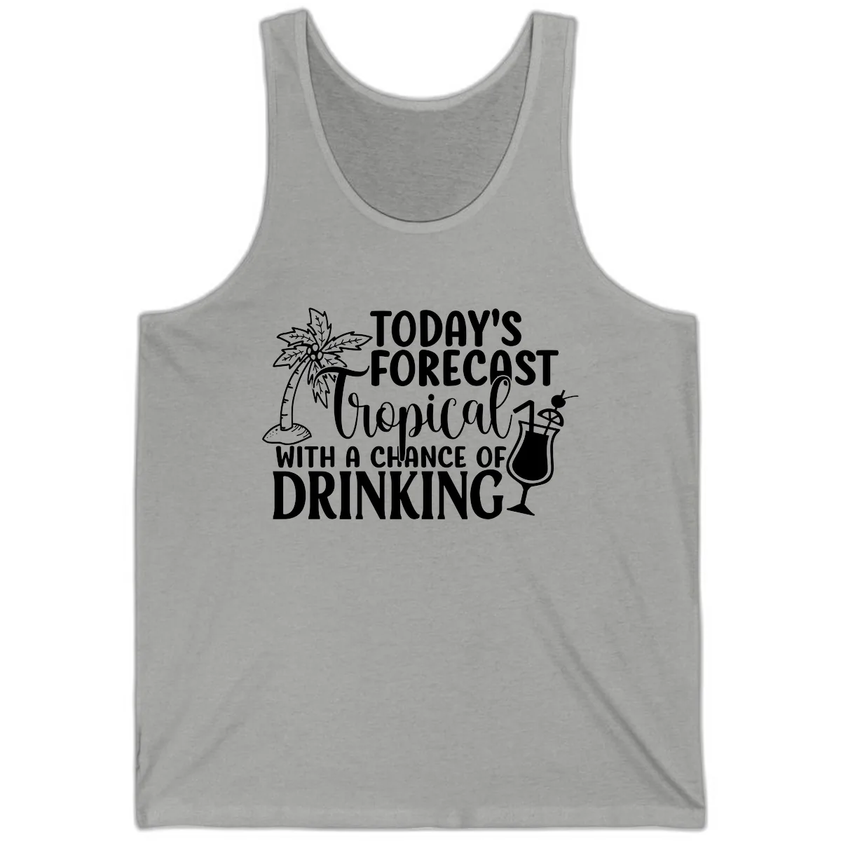 Tropical Forecast Drinking Tank in Athletic Heather