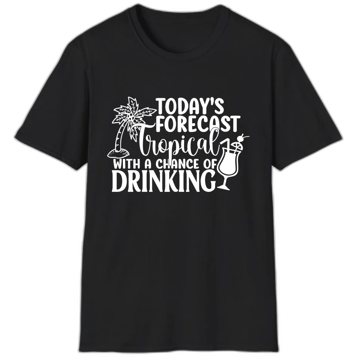 Tropical Forecast Drinking T-Shirt in Black