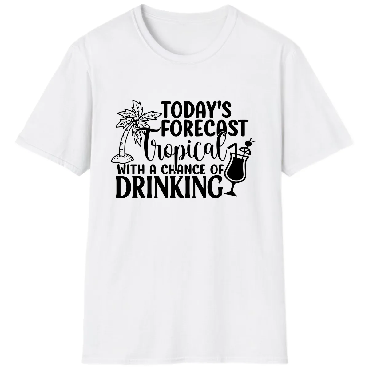 Tropical Forecast Drinking T-Shirt in White