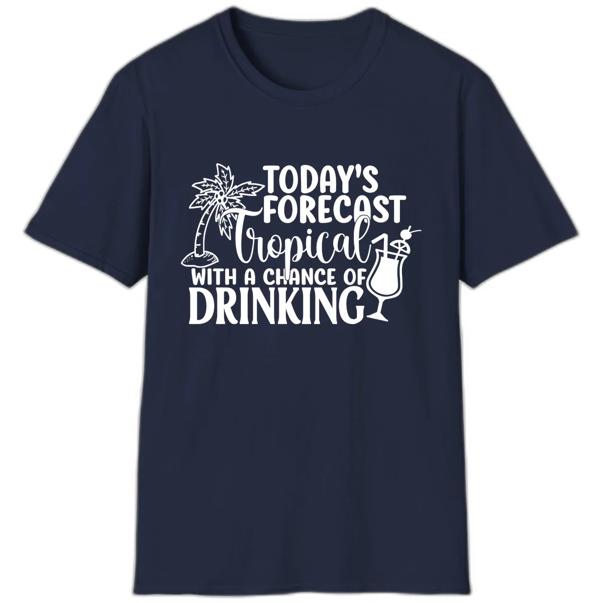 Tropical Forecast Drinking T-Shirt in Navy