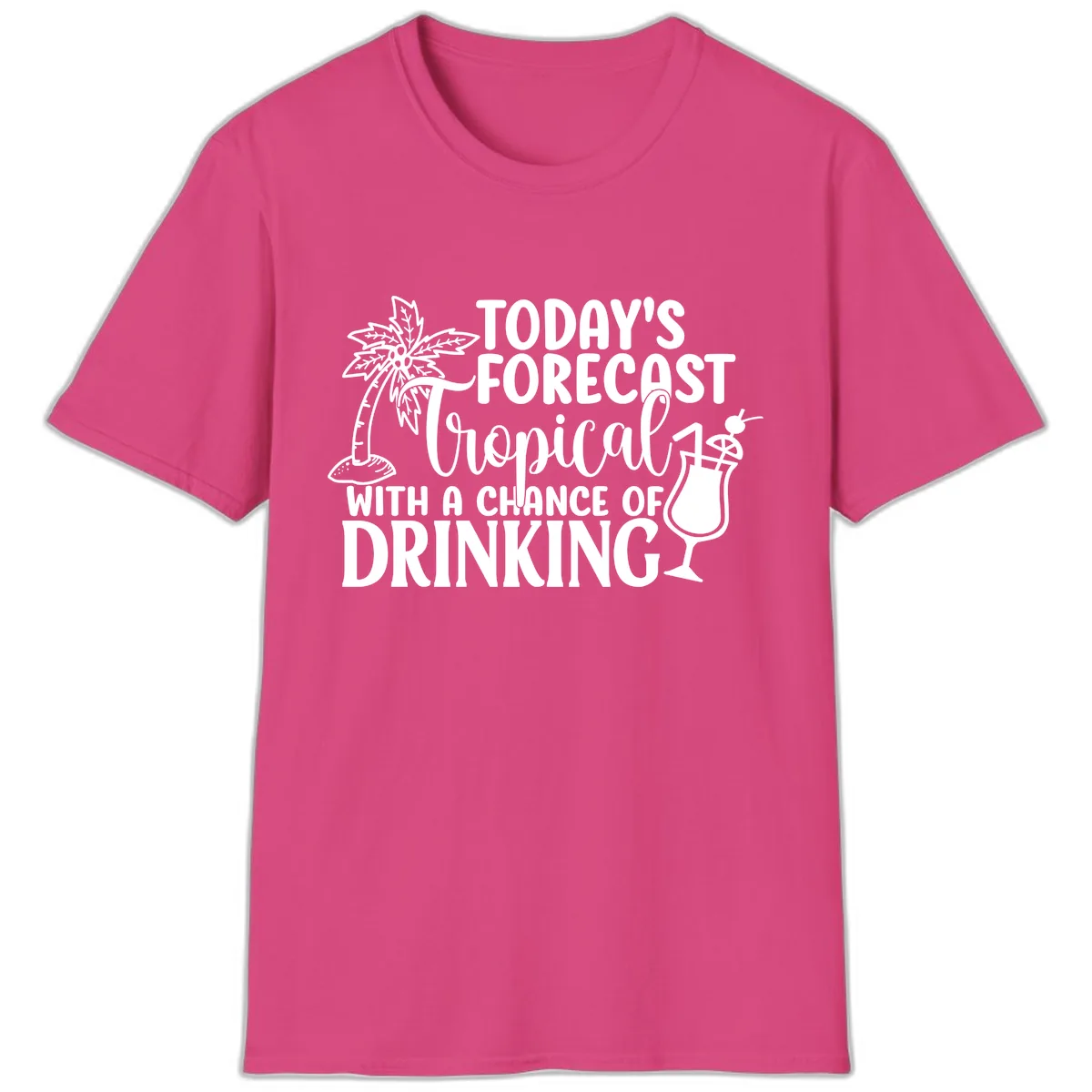 Tropical Forecast Drinking T-Shirt in Heliconia