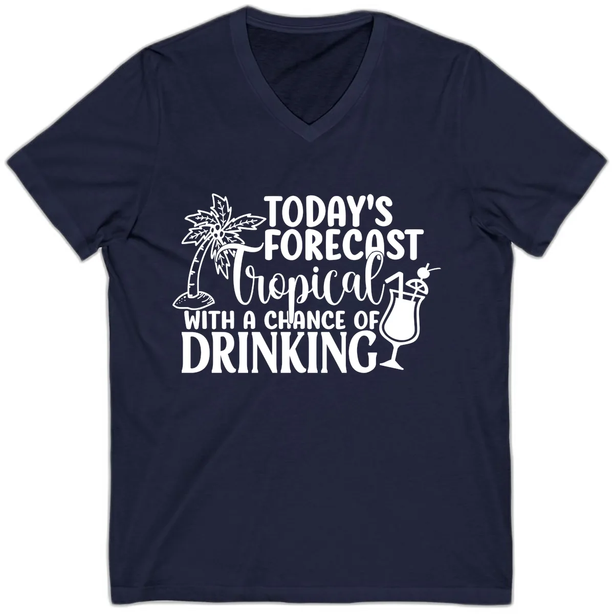 Tropical Forecast Drinking V-Neck in Navy