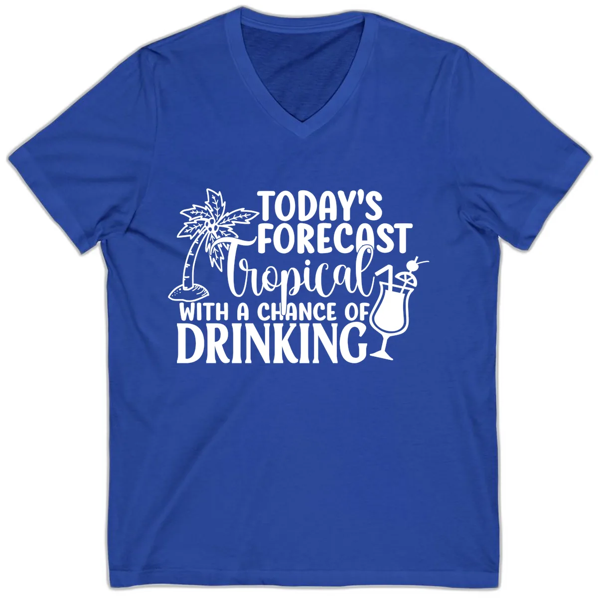 Tropical Forecast Drinking V-Neck in True Royal