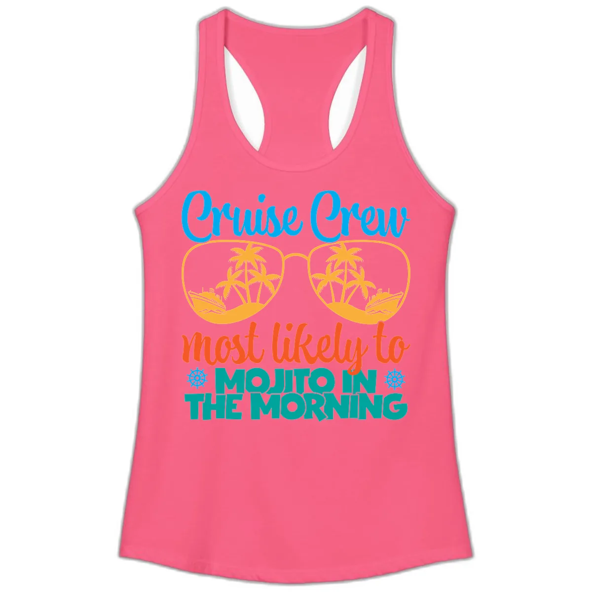 Cruise Crew Most Likely To Mojito Ladies Tank in Solid Hot Pink