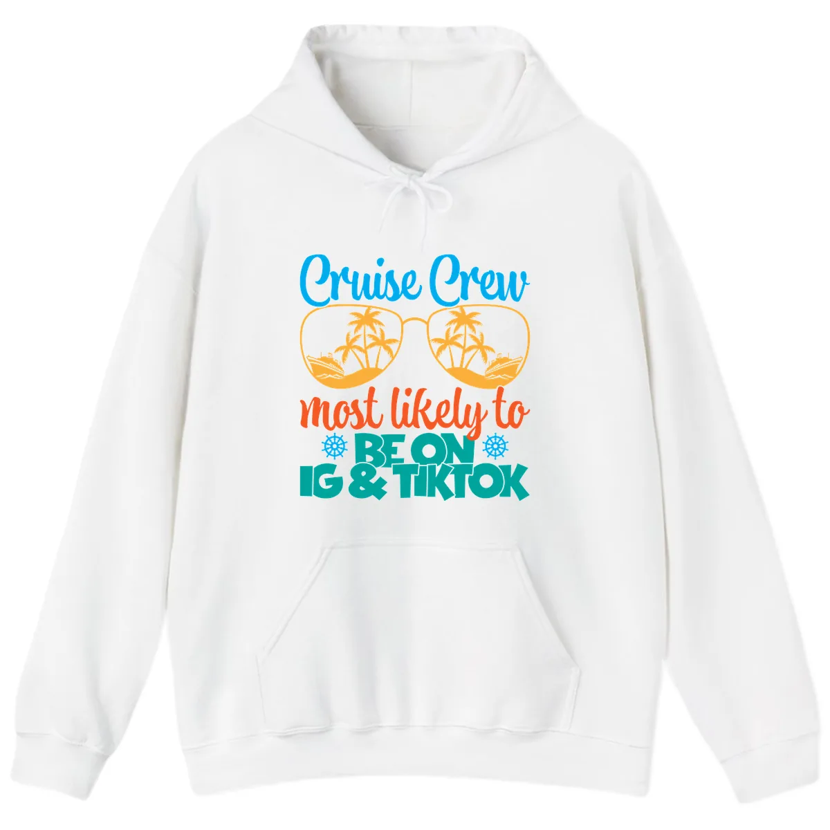 Cruise Crew Most Likely To Beon Ig & Tiktok Hoodie in White