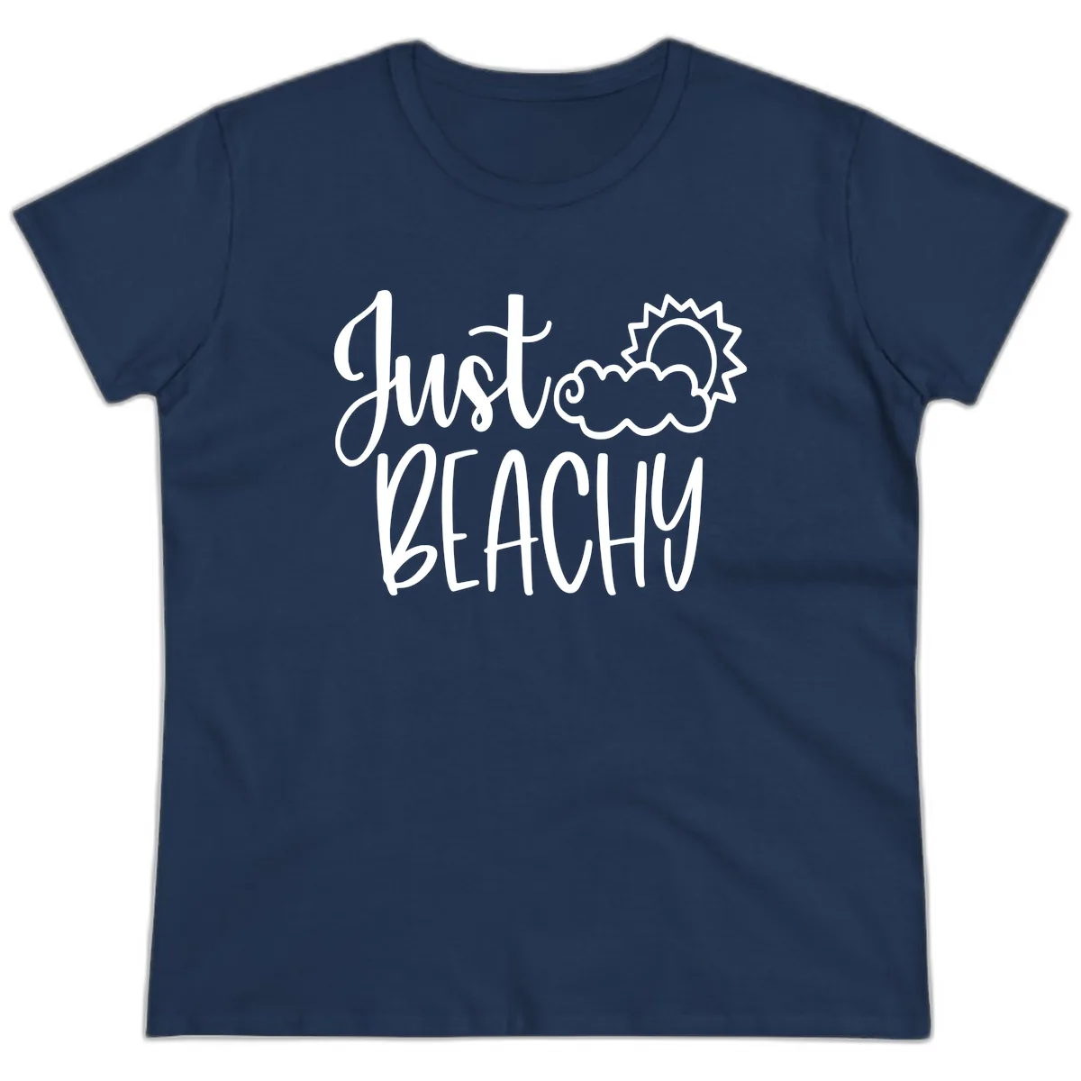 Just Beachy Ladies Tee in Navy