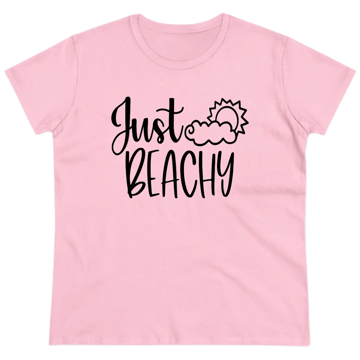 Just Beachy Ladies Tee in Light Pink