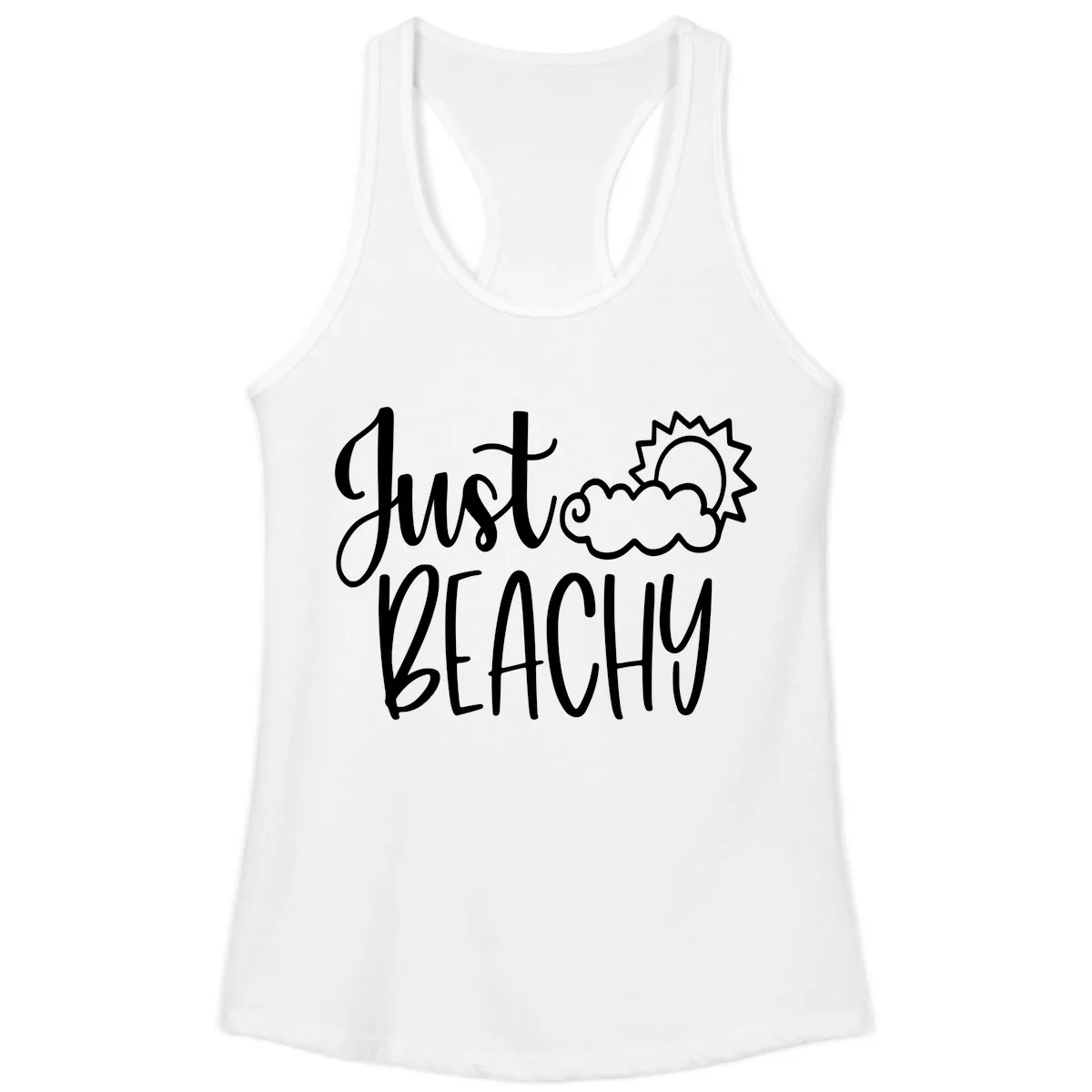 Just Beachy Ladies Tank in White