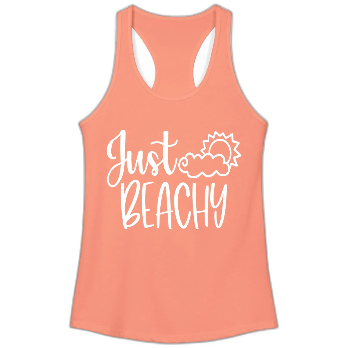 Just Beachy Ladies Tank in Solid Light Orange