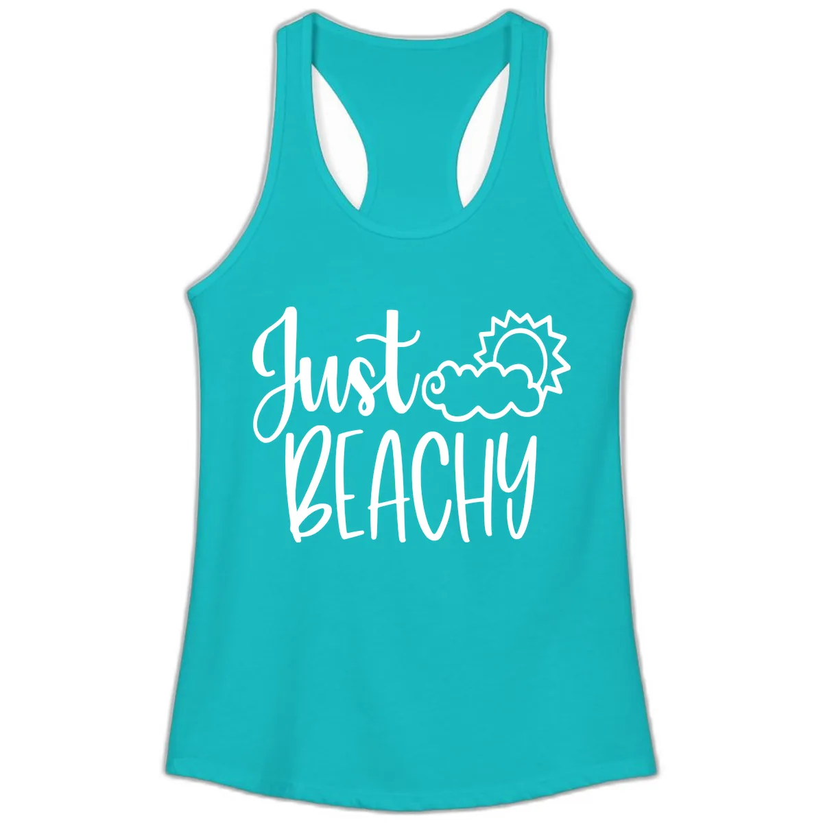 Just Beachy Ladies Tank in Tahiti Blue