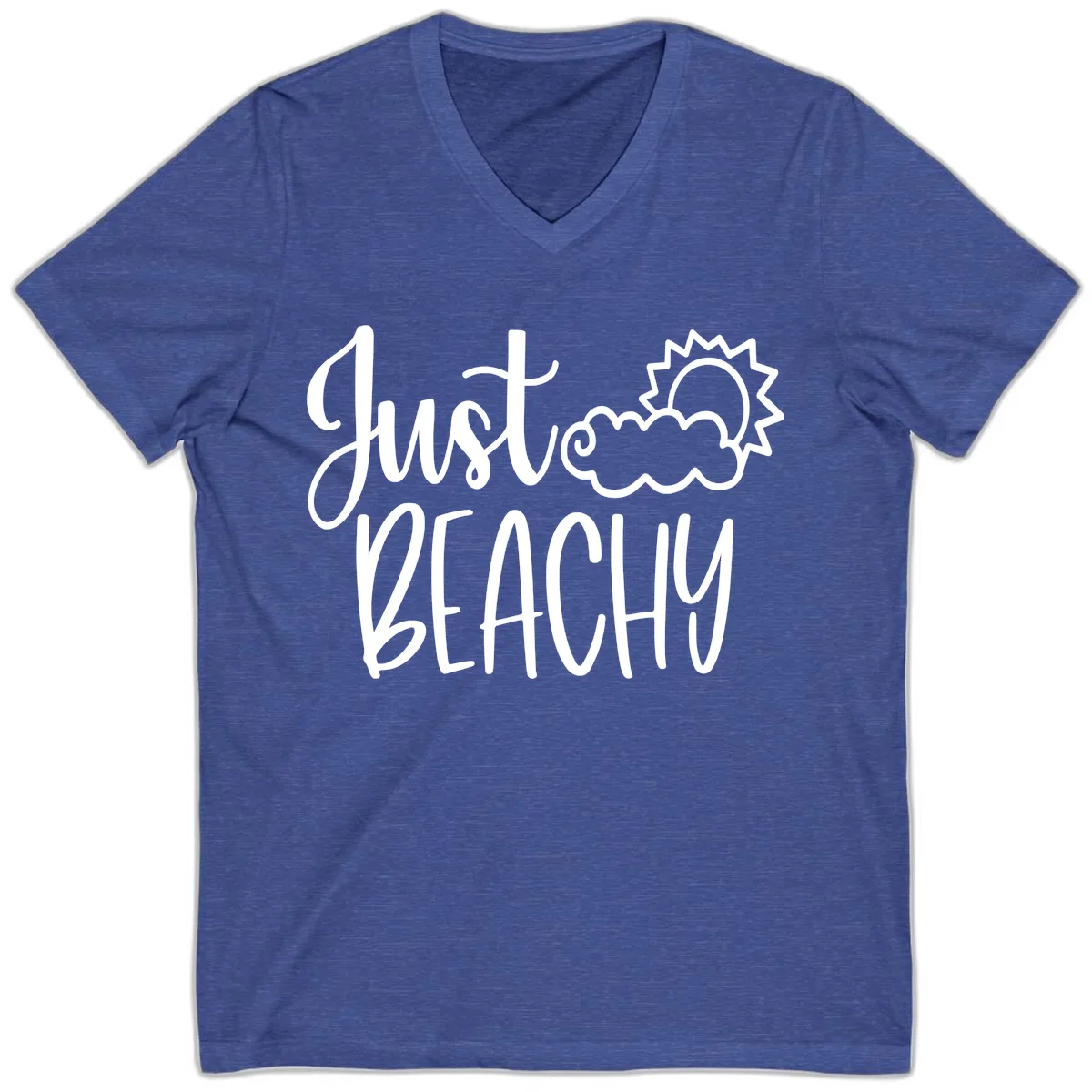 Just Beachy V-Neck in Heather True Royal