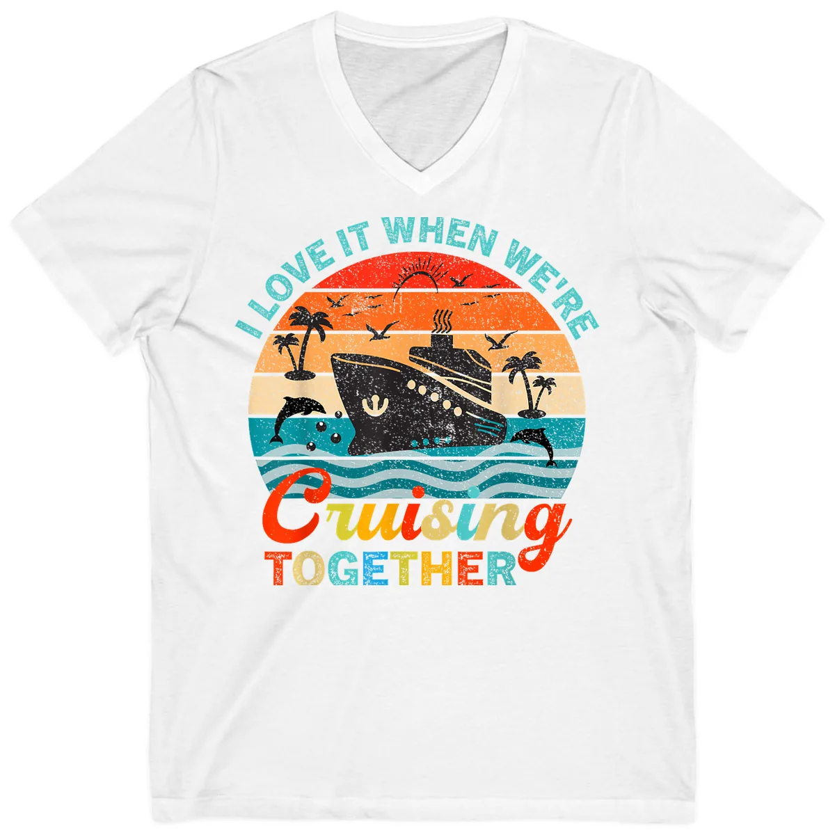 I Love It When We're Cruising Together V-Neck in White