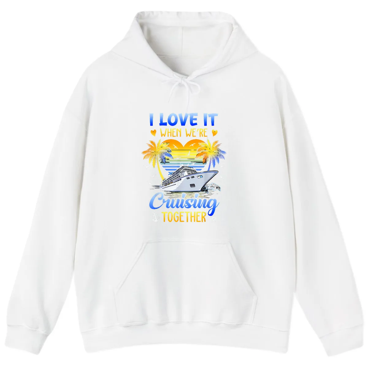 I Love It When We're Cruising Together Hoodie in White