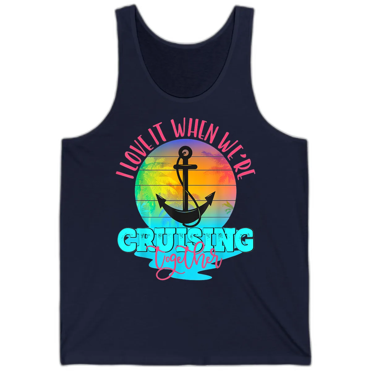 I Love It When You're Cruising Together Tank in Navy